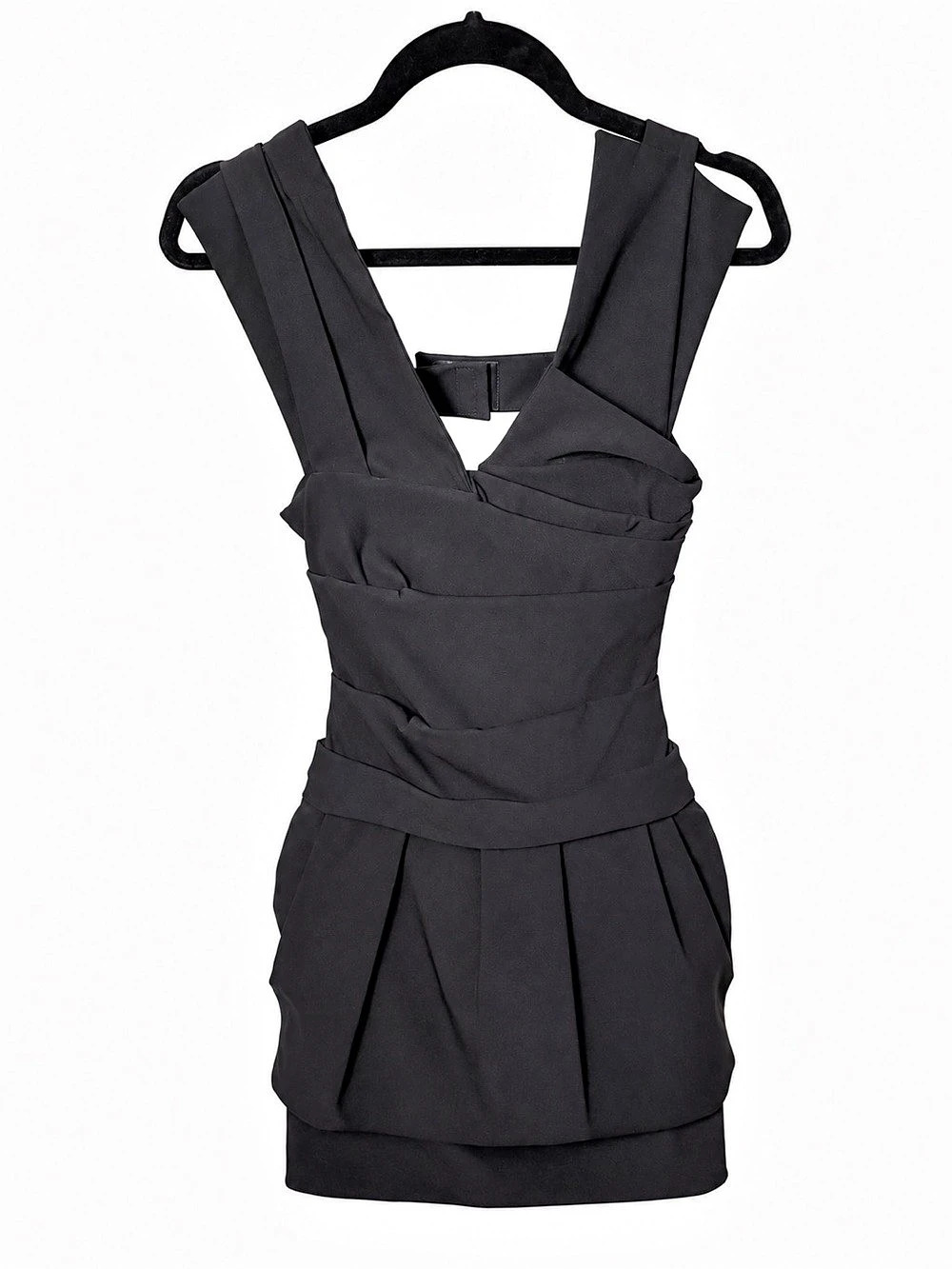 Preen by Thornton Bregazzi Black Pleated Cutout Mini Dress Size M